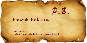 Paczek Bettina névjegykártya