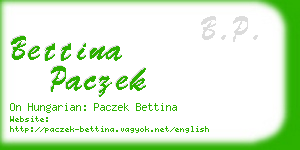 bettina paczek business card